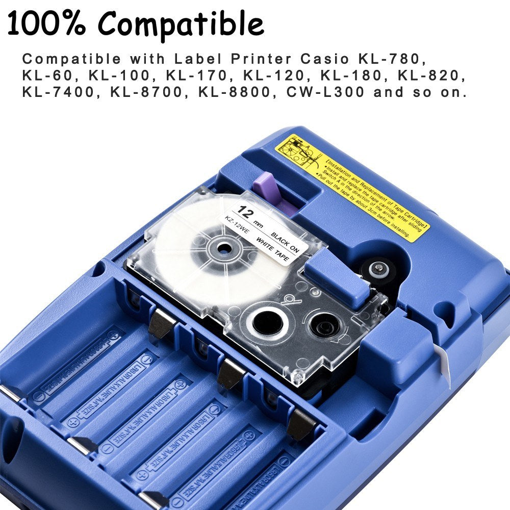 Compatible 12mm Label Tape Cartridge Ribbon
