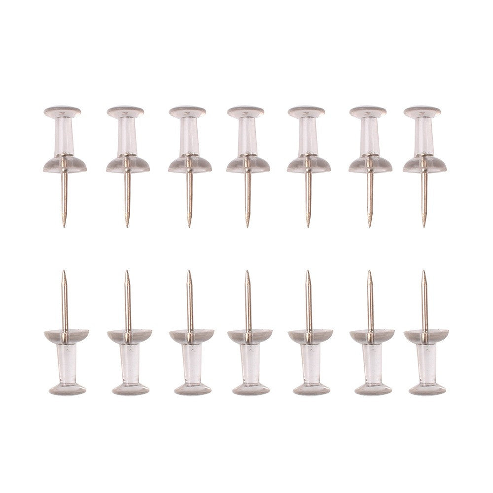 50 Pack Clear Push Pins with Metal Points