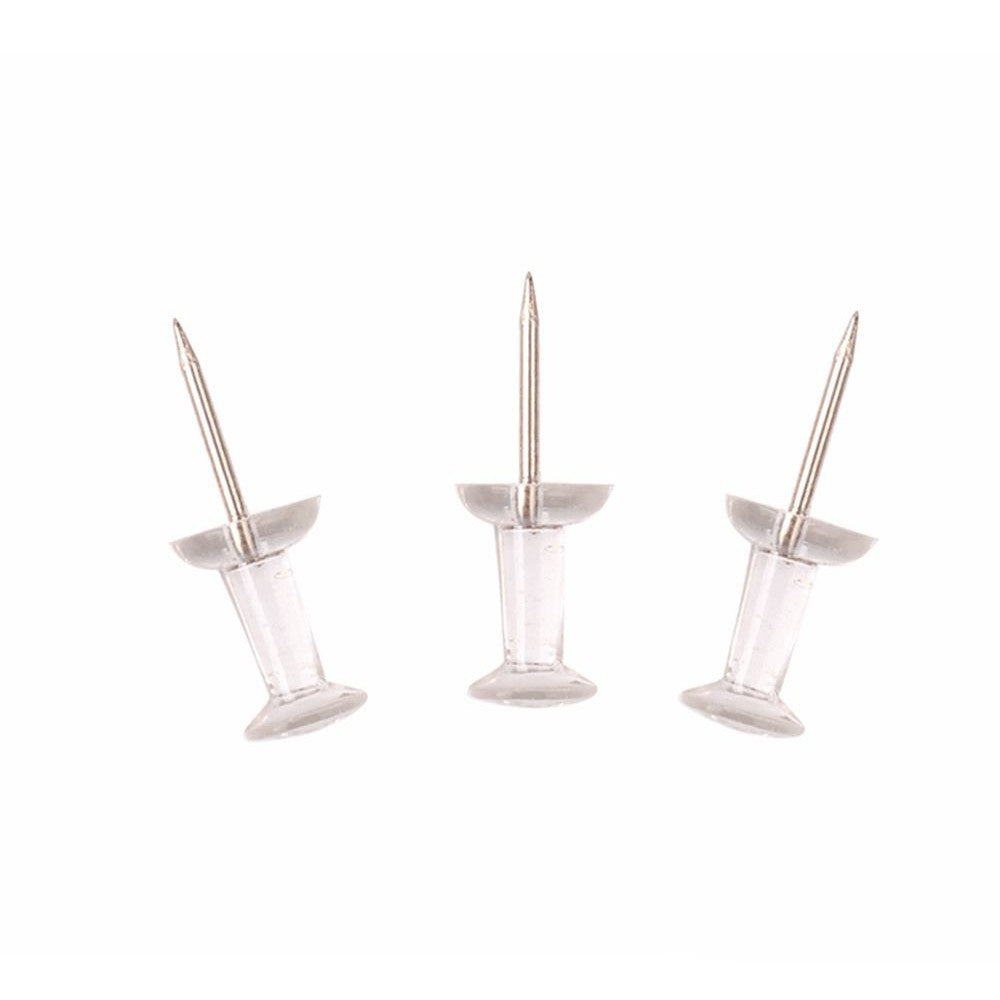 50 Pack Clear Push Pins with Metal Points