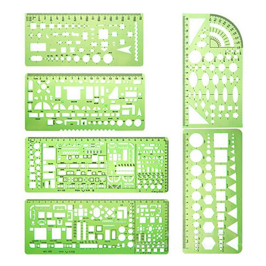 6-Piece Architectural Drawing Templates Set