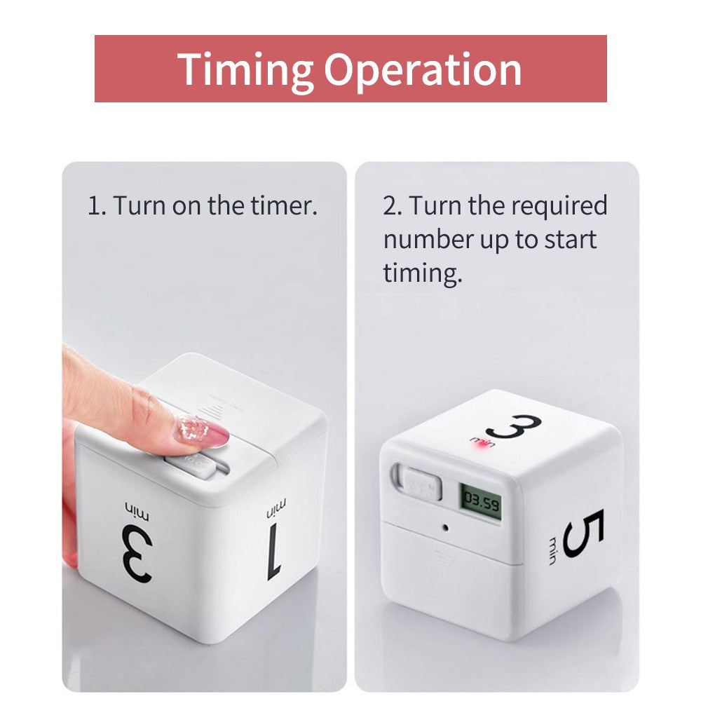 Digital Cube Timer: Flip Countdown for Kitchen, Study, Sports, and Office - 15, 20, 30, 60 Min