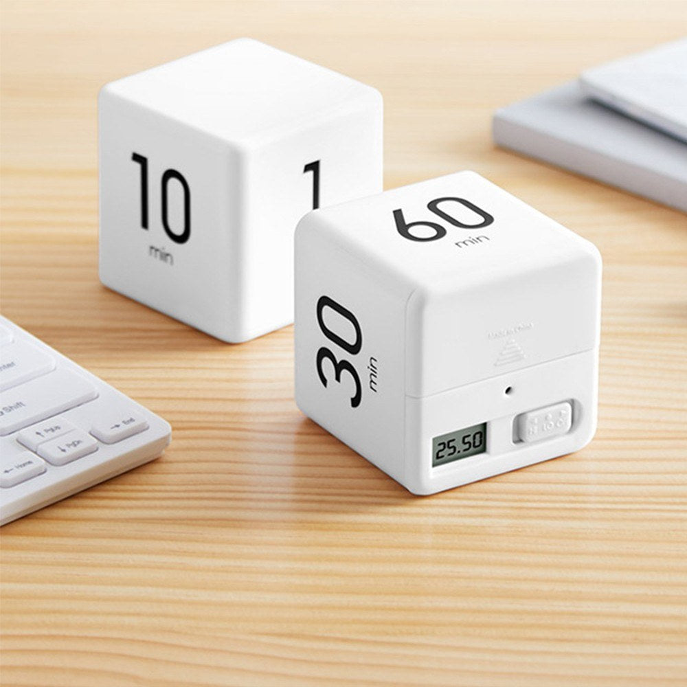 Digital Cube Timer: Flip Countdown for Kitchen, Study, Sports, and Office - 15, 20, 30, 60 Min