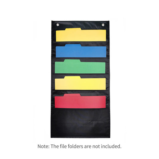 Large Wall Hanging File Organizer with 5 Storage Pockets