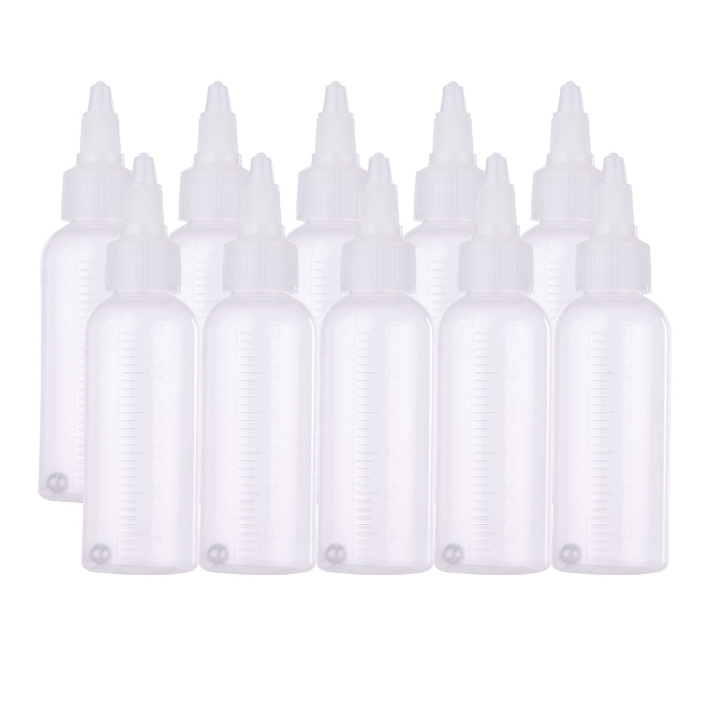 10pcs 65ml Airbrush Paint Storage Bottles with Scale, Plastic Squeeze Jars for Art & Craft Paints, Liquids, Lotions