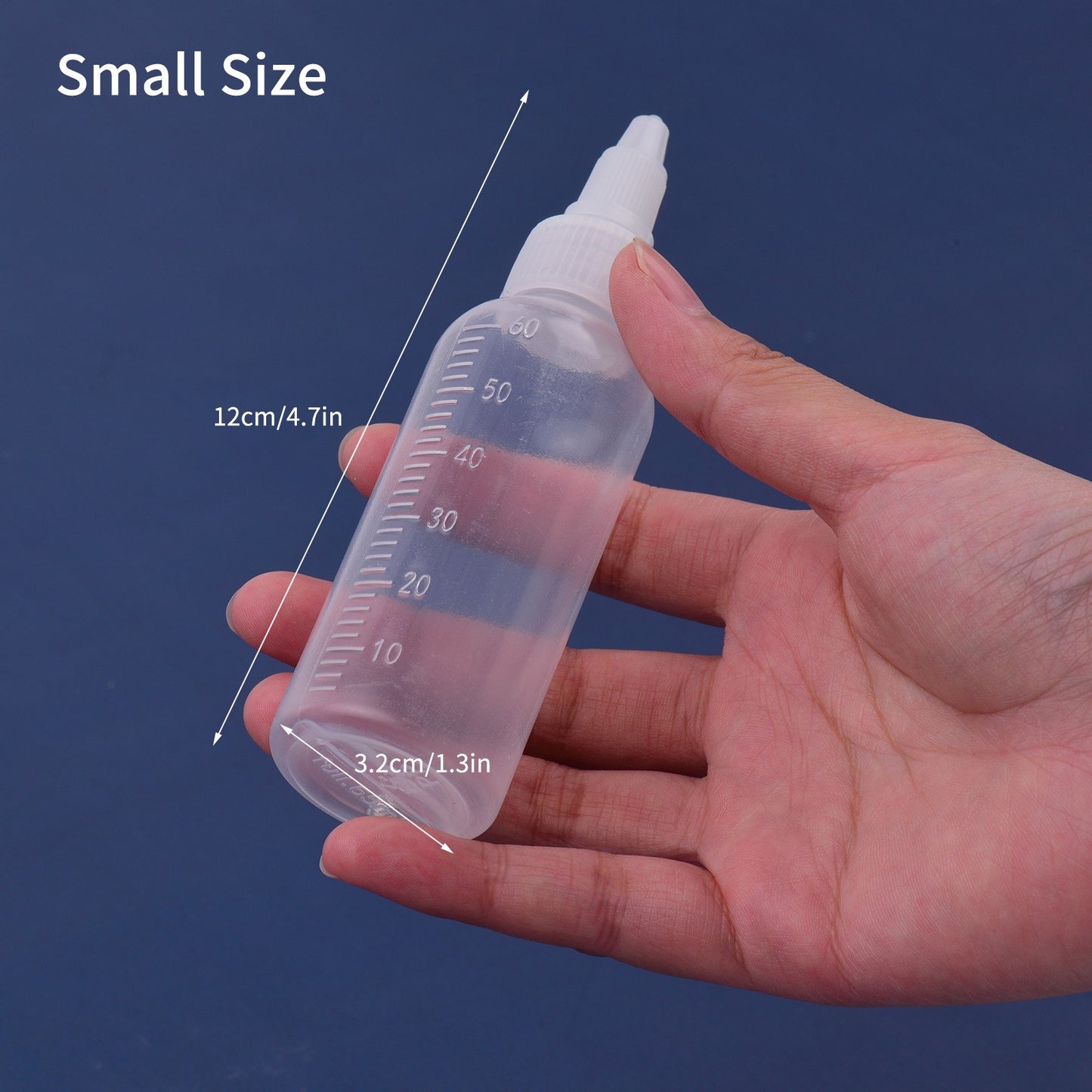 10pcs 65ml Airbrush Paint Storage Bottles with Scale, Plastic Squeeze Jars for Art & Craft Paints, Liquids, Lotions