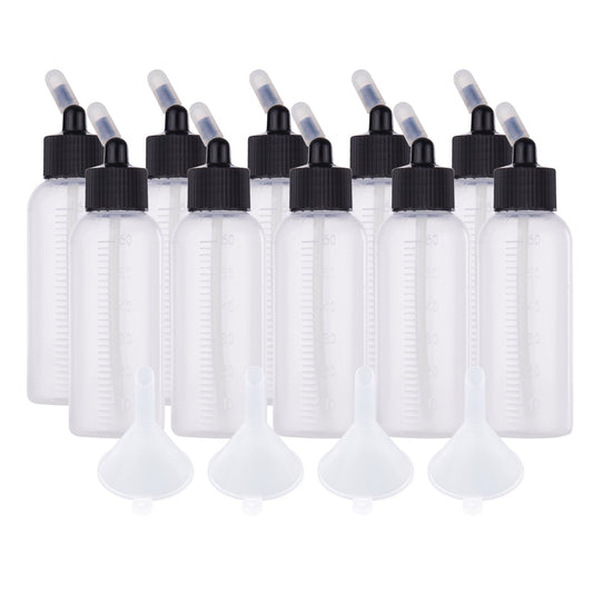 10pcs 65ml Airbrush Paint Storage Bottles with Scale, Plastic Squeeze Jars for Art & Craft Paints, Liquids, Lotions