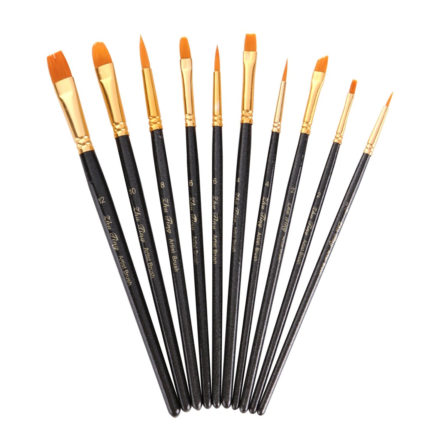 10pcs Nylon Paint Brushes Set for Artists
