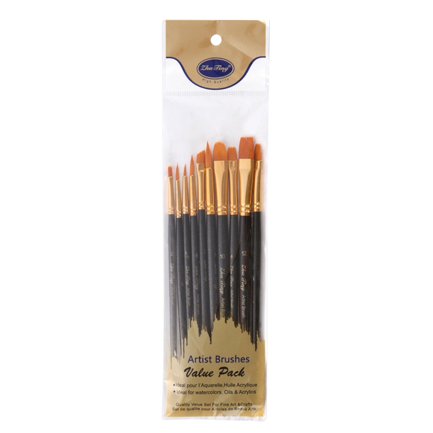 10pcs Nylon Paint Brushes Set for Artists