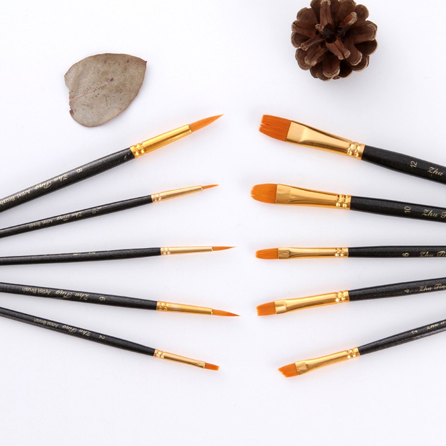 10pcs Nylon Paint Brushes Set for Artists