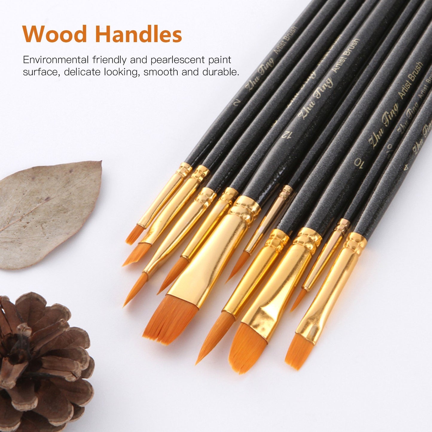 10pcs Nylon Paint Brushes Set for Artists