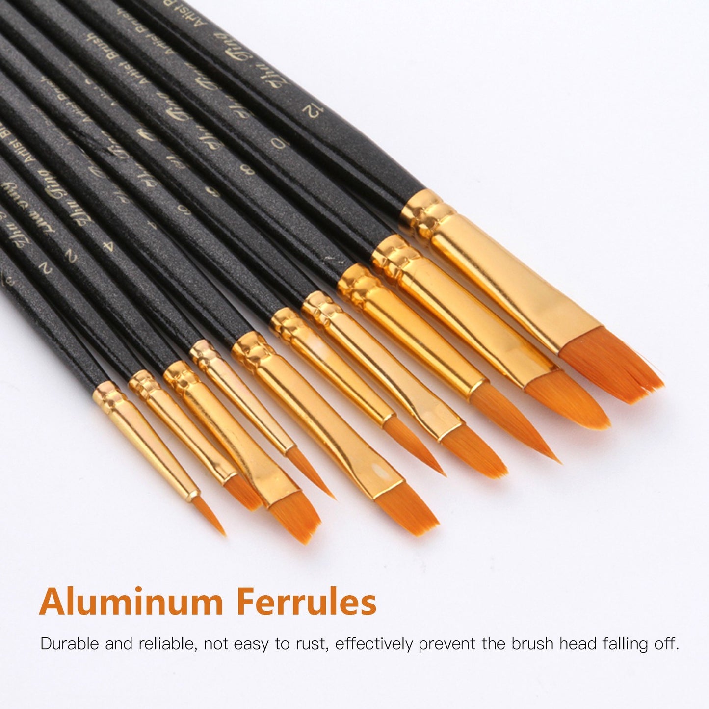 10pcs Nylon Paint Brushes Set for Artists