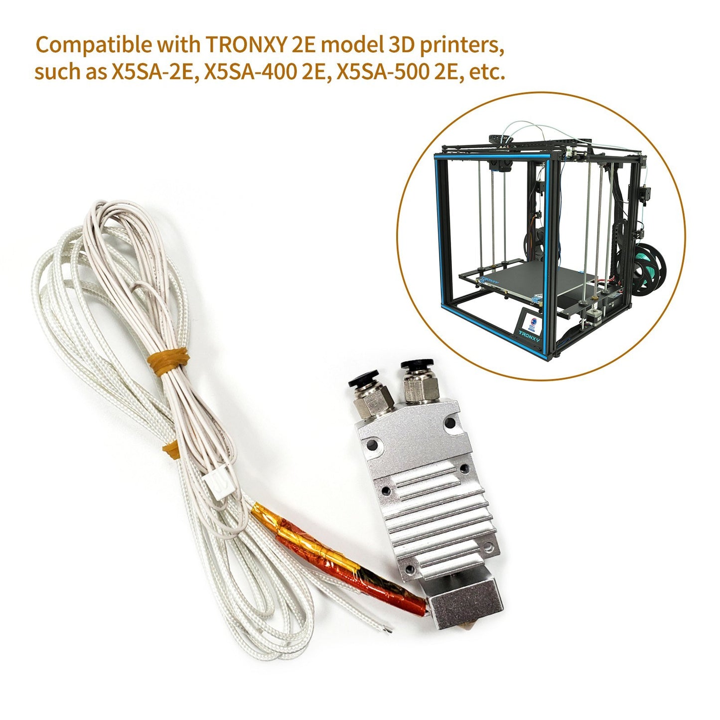 TRONXY Dual Color Hotend Extruder Kit - 0.4mm Nozzle, 24V, for 2E Model 3D Printer