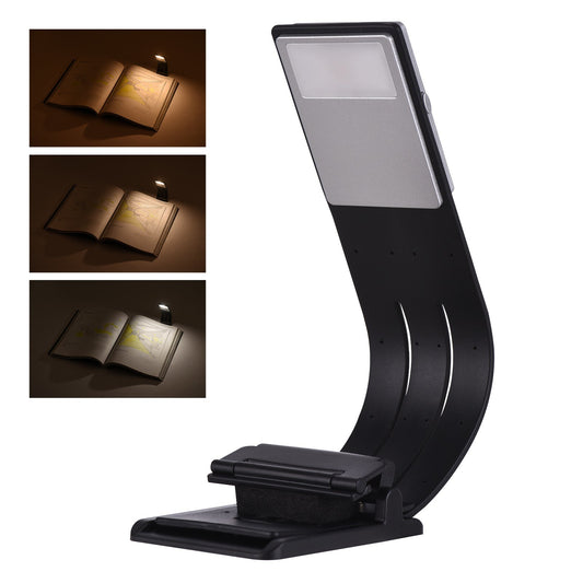 Magnetic Clip Rechargeable Reading Light Bookmark - Eye Protection, LED, 3 Color Temps, Stepless Dimming