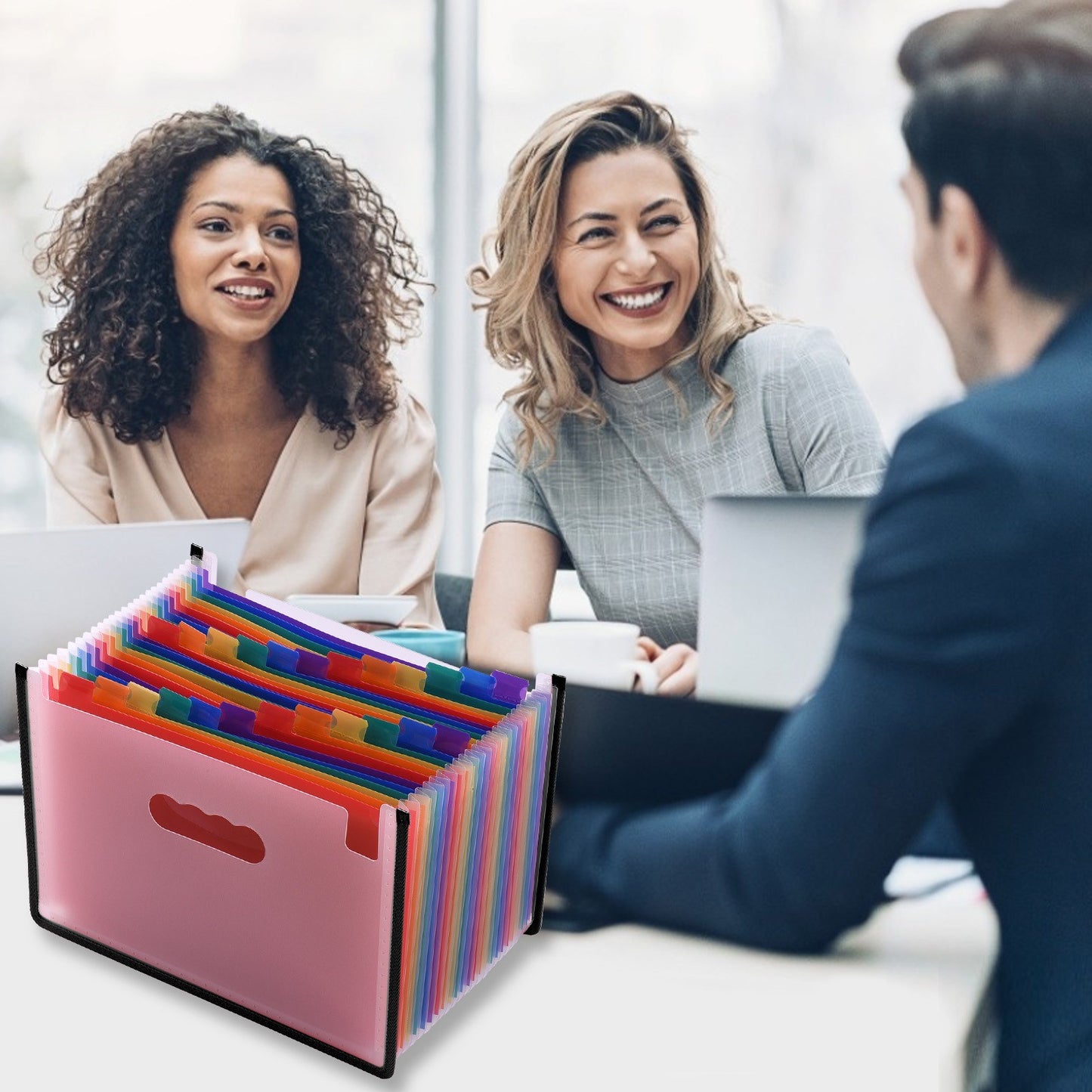 24-Pocket A4/Letter Size Expandable Accordion File Organizer, Rainbow for Home/Office/School