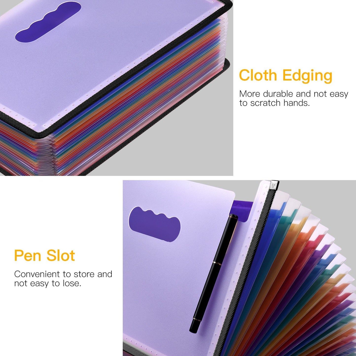 24-Pocket A4/Letter Size Expandable Accordion File Organizer, Rainbow for Home/Office/School
