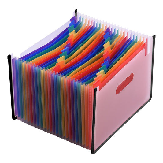 24-Pocket A4/Letter Size Expandable Accordion File Organizer, Rainbow for Home/Office/School