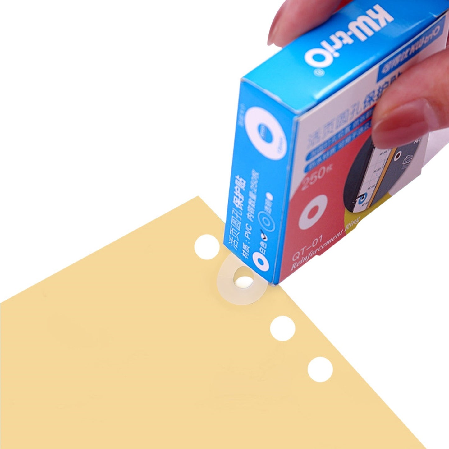 KW-trio Round Reinforcement Labels for Loose-Leaf Paper