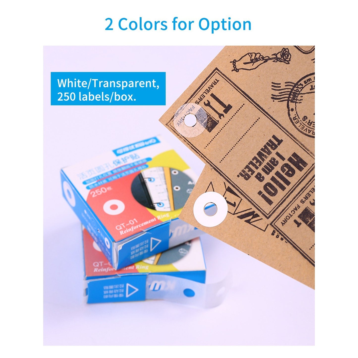 KW-trio Round Reinforcement Labels for Loose-Leaf Paper
