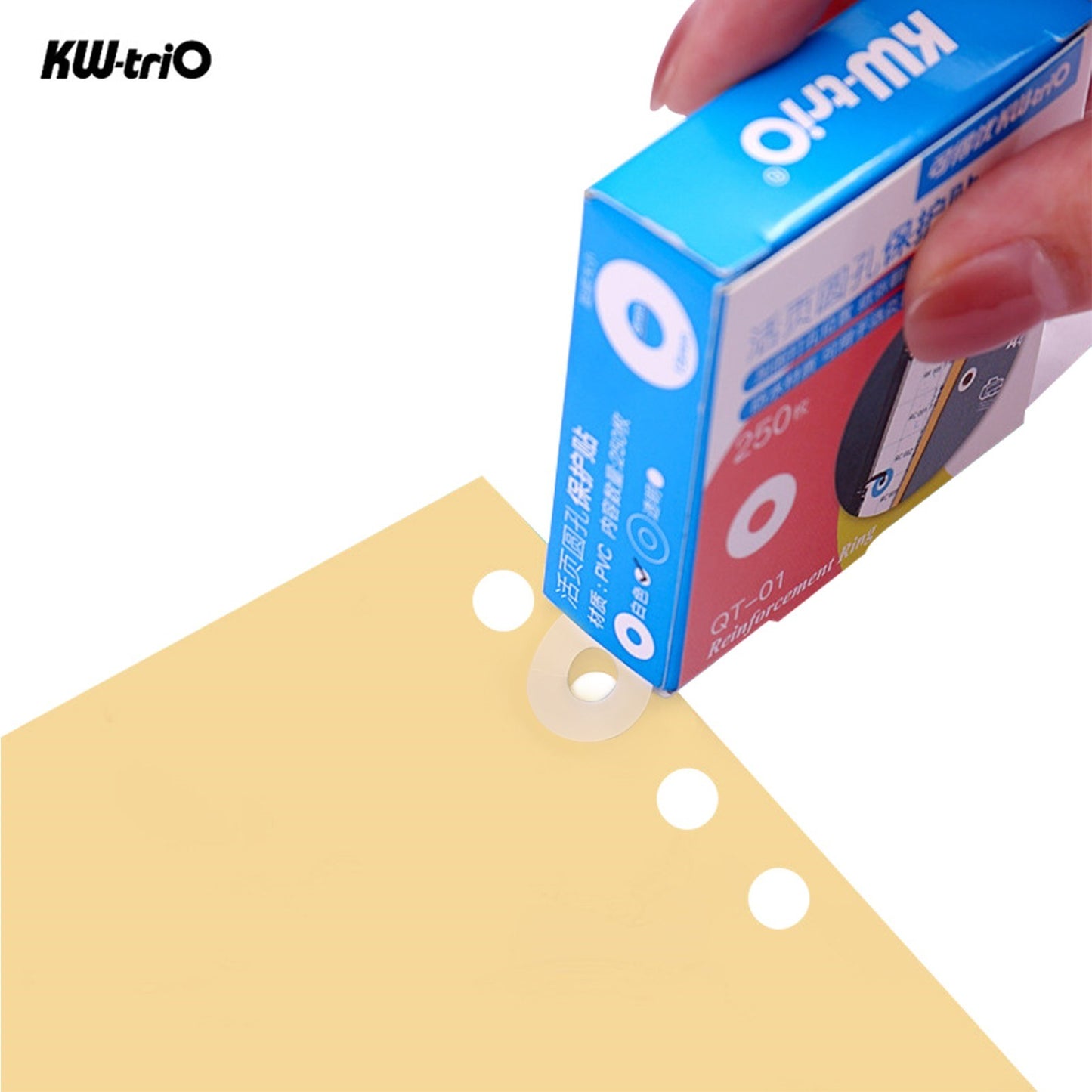 KW-trio Round Reinforcement Labels for Loose-Leaf Paper