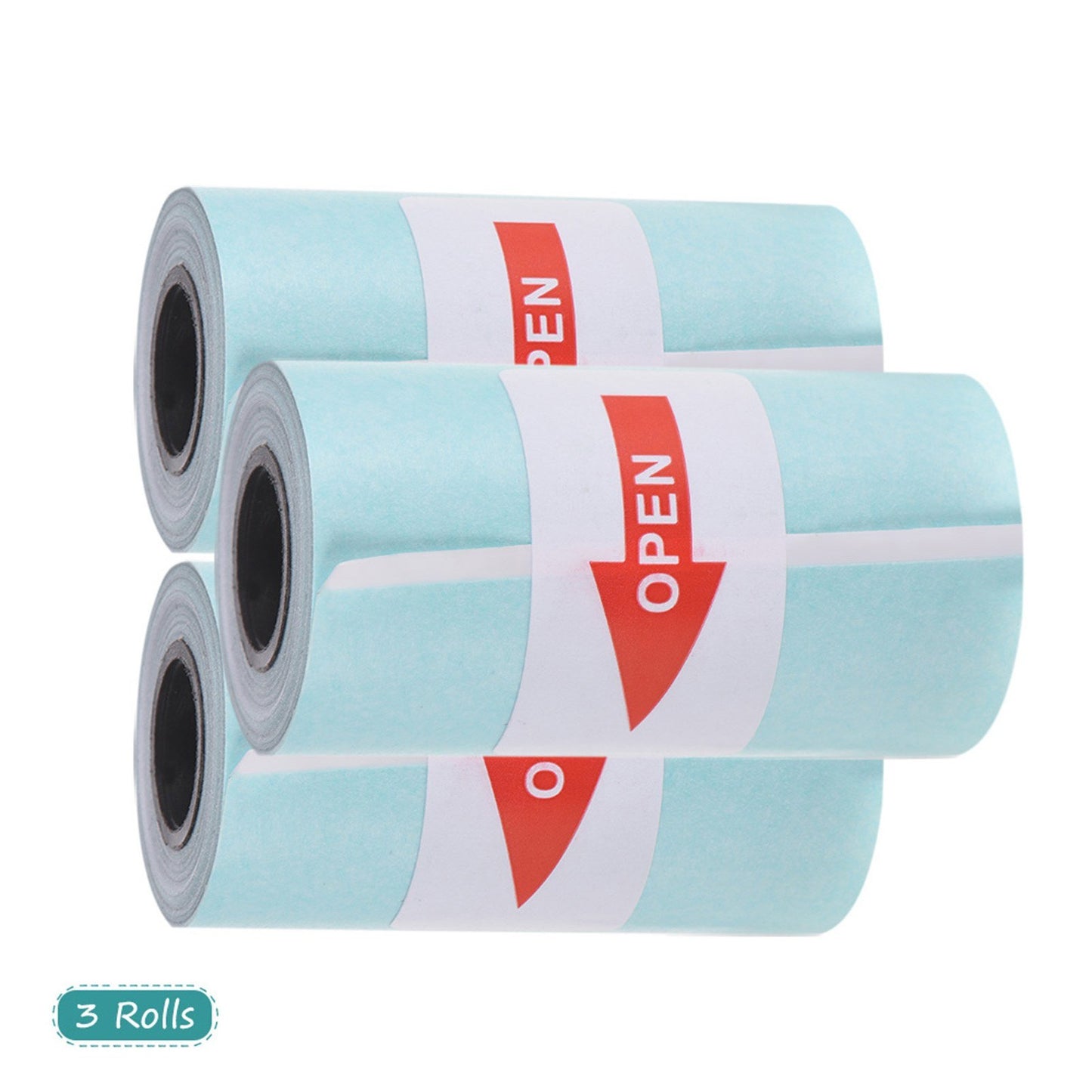Thermal Sticker Paper Roll 57x30mm Self-adhesive for PeriPage A6 & PAPERANG P1/P2 Mini Printers, 3 Rolls