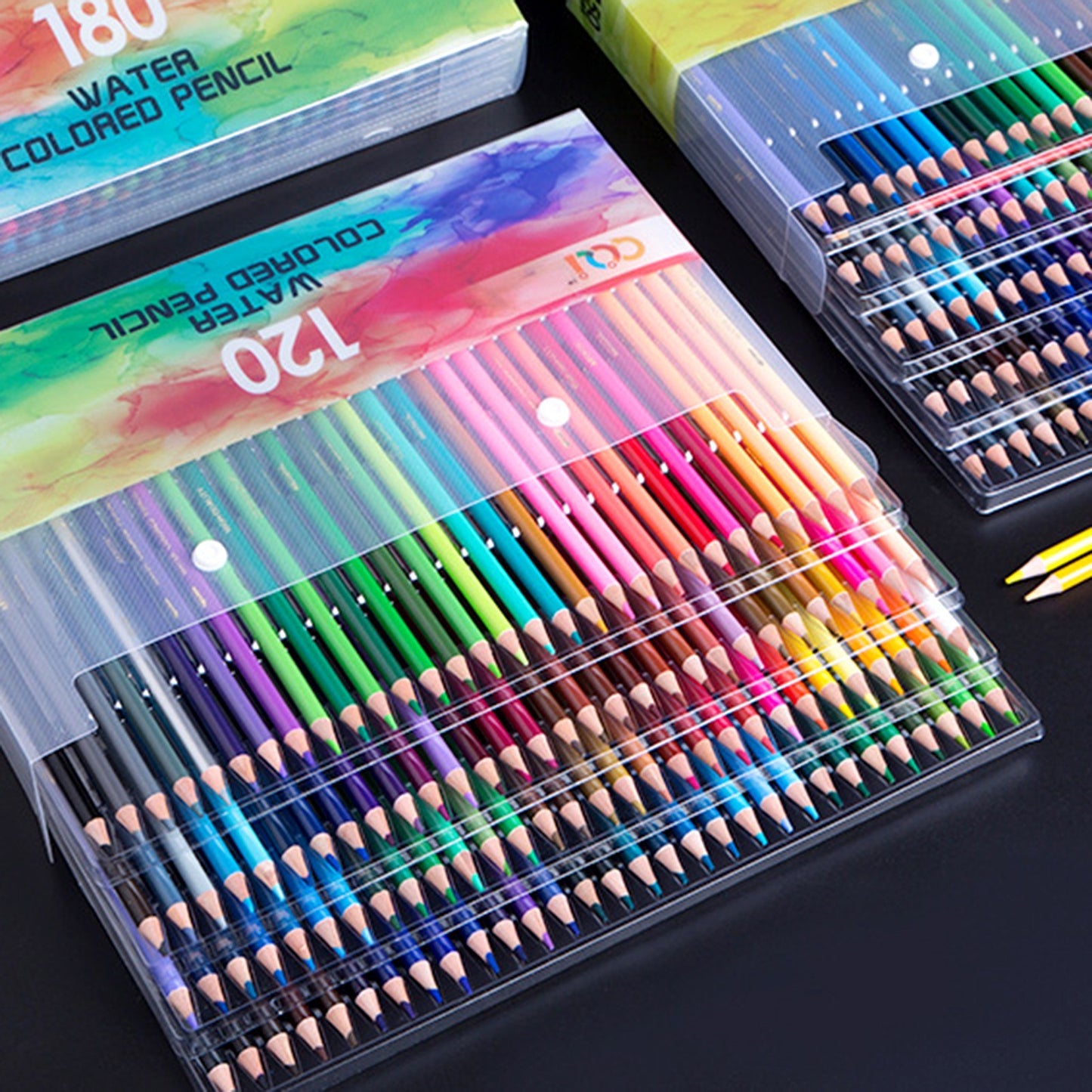 Professional Watercolor Pencils Set - 120/150/180/210 Water-Soluble Colored Pencils for Artists, Students & Adults - Art Supplies for Drawing, Sketching, and Coloring Books