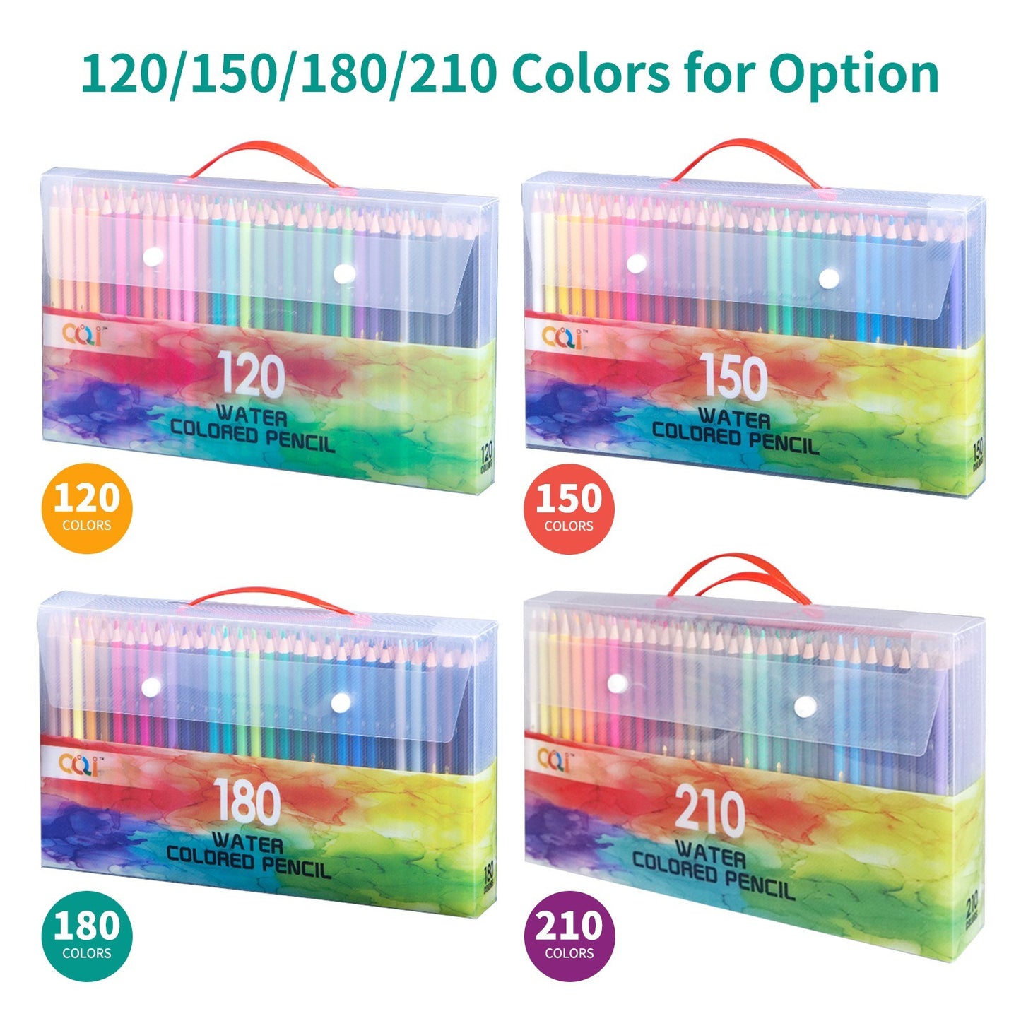 Professional Watercolor Pencils Set - 120/150/180/210 Water-Soluble Colored Pencils for Artists, Students & Adults - Art Supplies for Drawing, Sketching, and Coloring Books