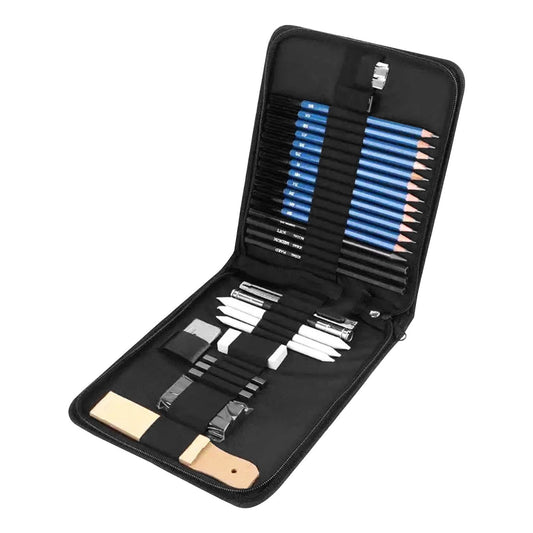 95-Piece Professional Drawing Set: Oil Colored Pencils, Charcoal, Graphite, Sharpener, Eraser & Storage Bag - Art Supplies Gift for Kids, Adults, Artists