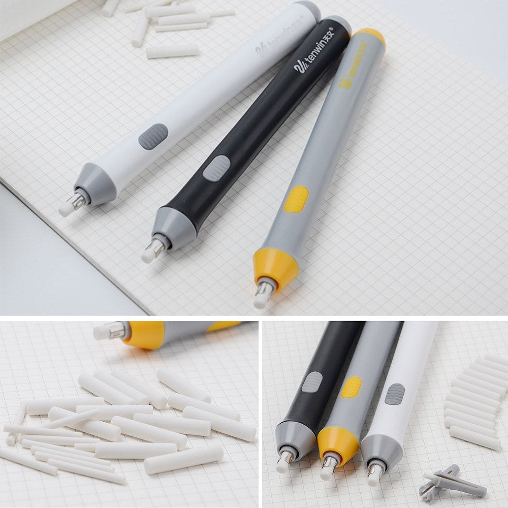 Battery Operated Electric Eraser Kit with 22 Refills for Students, Artists, Drawing & Sketching