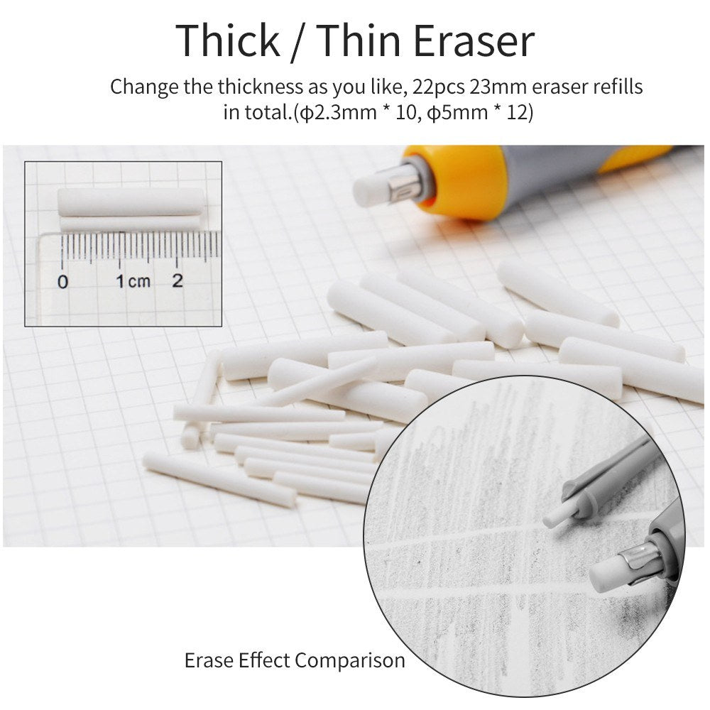 Battery Operated Electric Eraser Kit with 22 Refills for Students, Artists, Drawing & Sketching