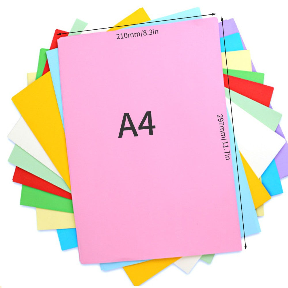 A4 Color Copy Paper - 100 Sheets, 70GSM, 210x297mm/8.3x11.7in for Printing, Writing, Crafts & Art