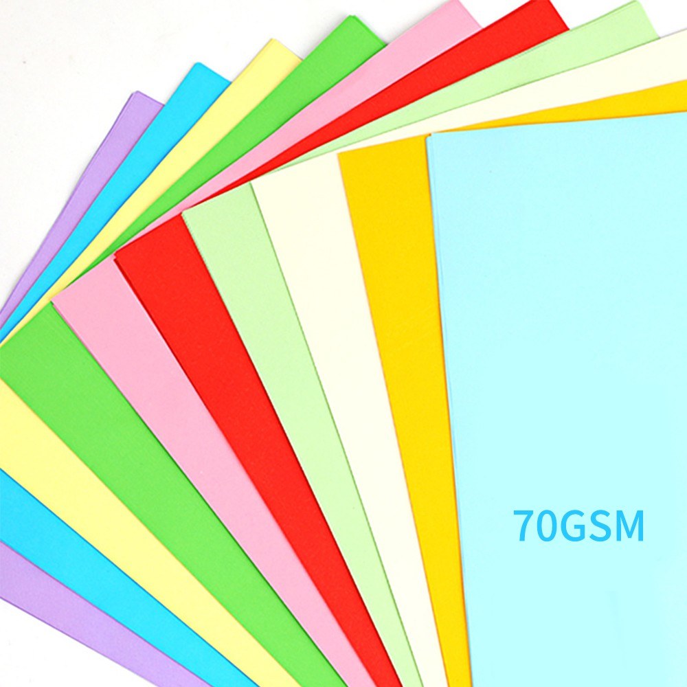 A4 Color Copy Paper - 100 Sheets, 70GSM, 210x297mm/8.3x11.7in for Printing, Writing, Crafts & Art