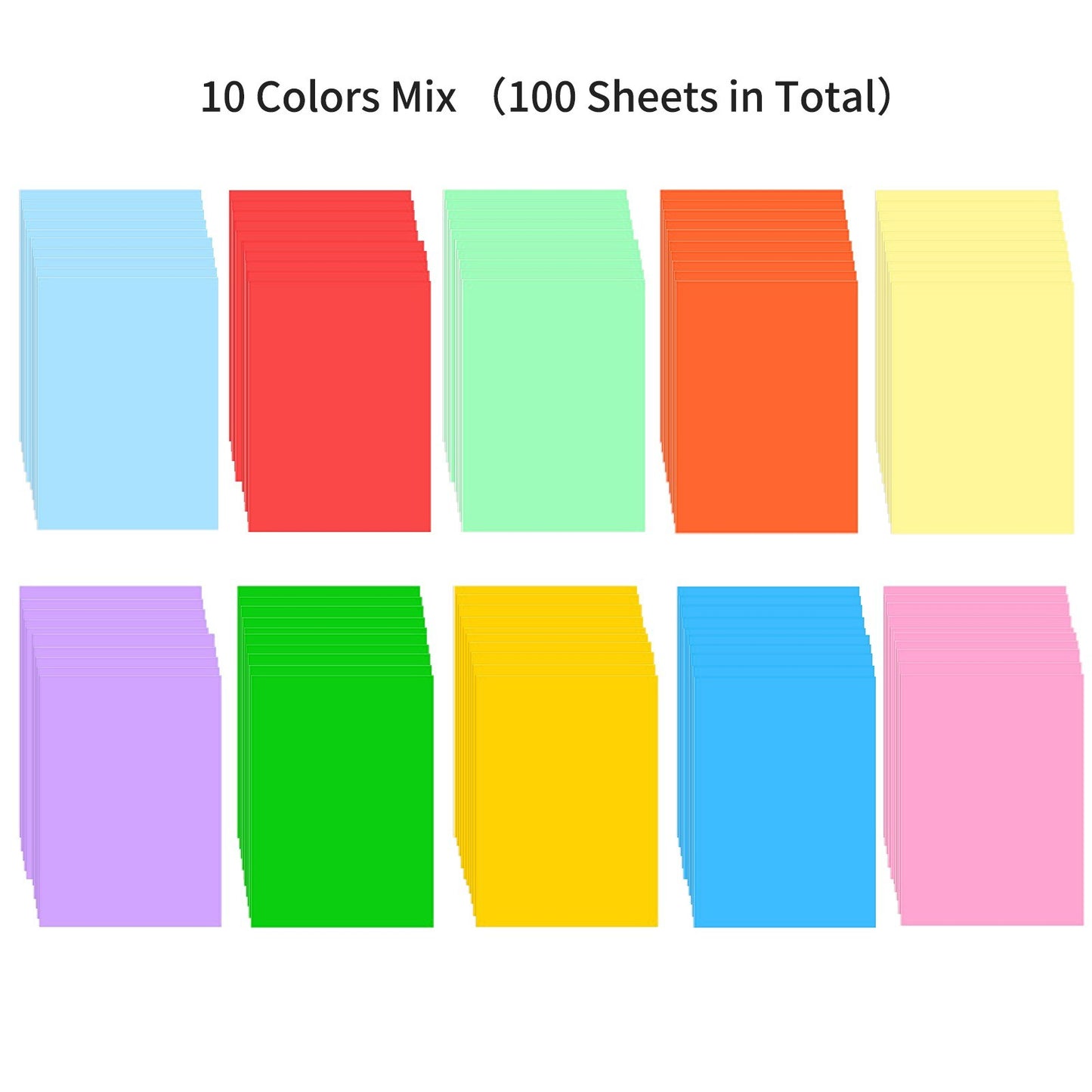A4 Color Copy Paper - 100 Sheets, 70GSM, 210x297mm/8.3x11.7in for Printing, Writing, Crafts & Art