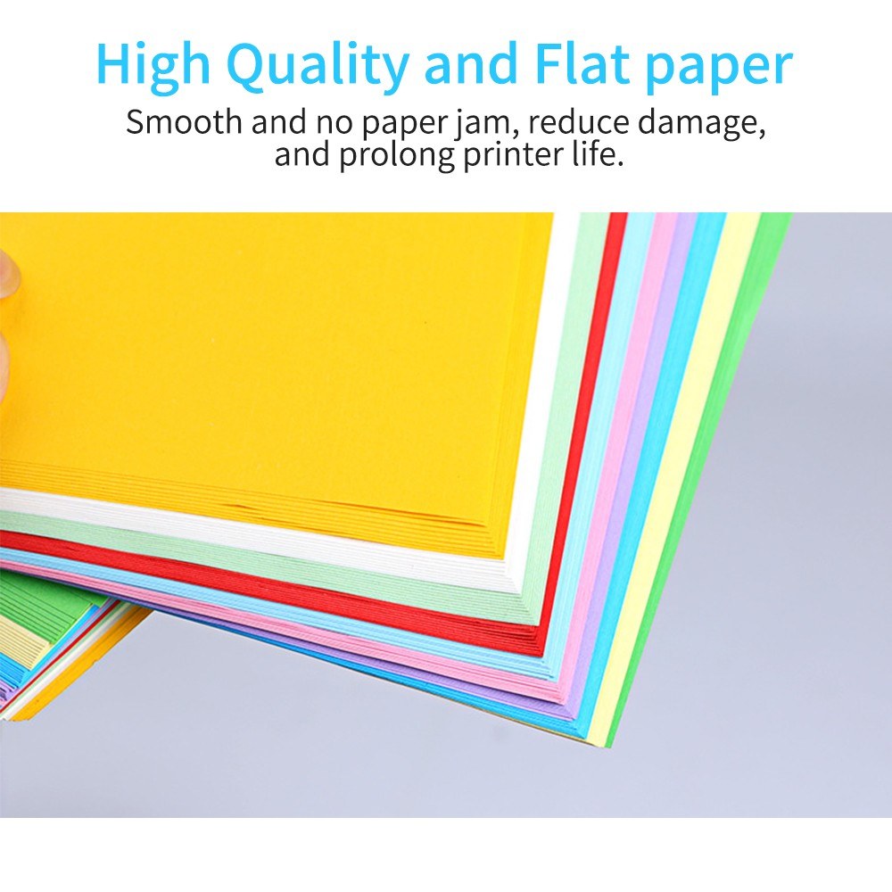 A4 Color Copy Paper - 100 Sheets, 70GSM, 210x297mm/8.3x11.7in for Printing, Writing, Crafts & Art