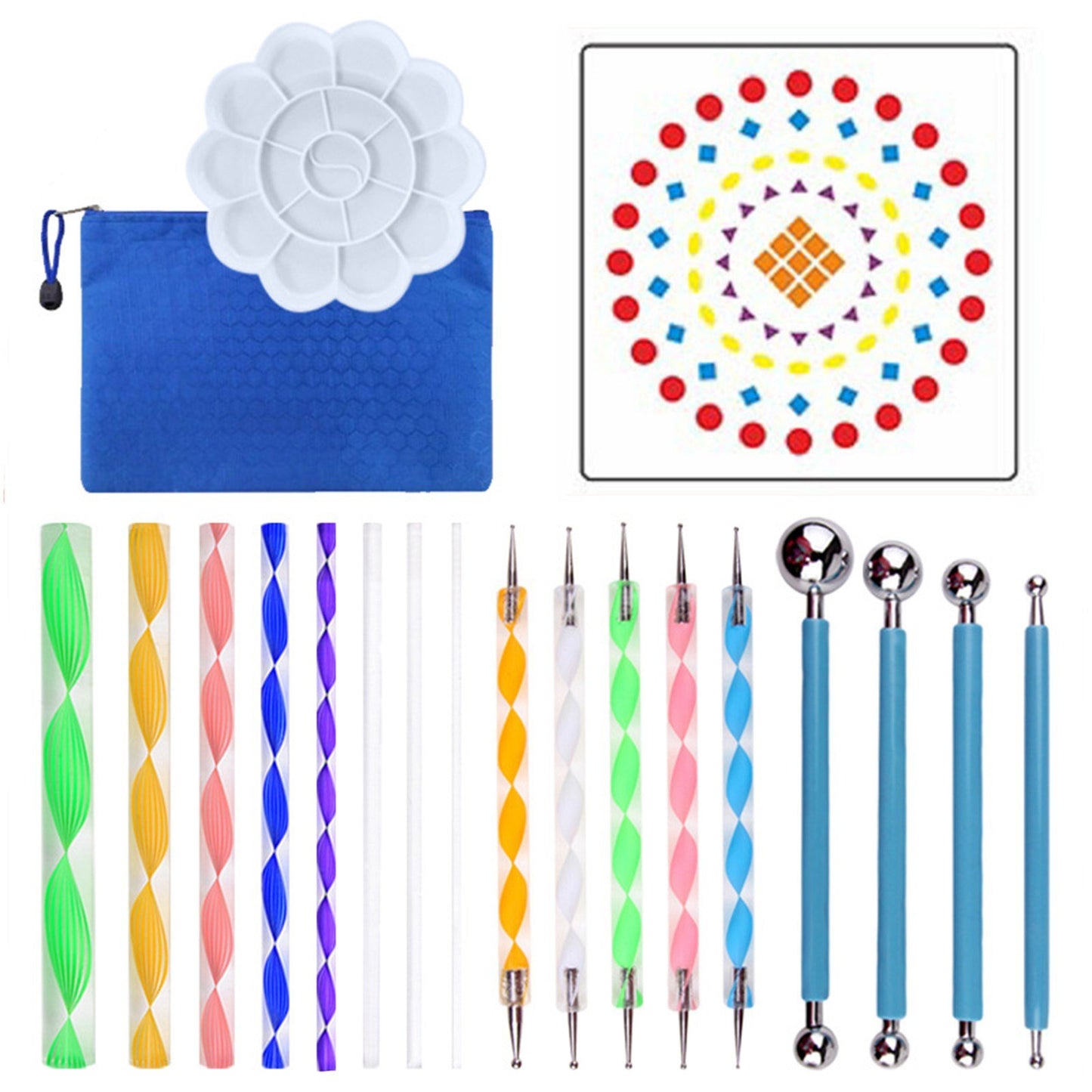 41-Piece Mandala Dotting Art Kit: DIY Stencils, Brushes & Tools for Canvas, Rocks & Crafts
