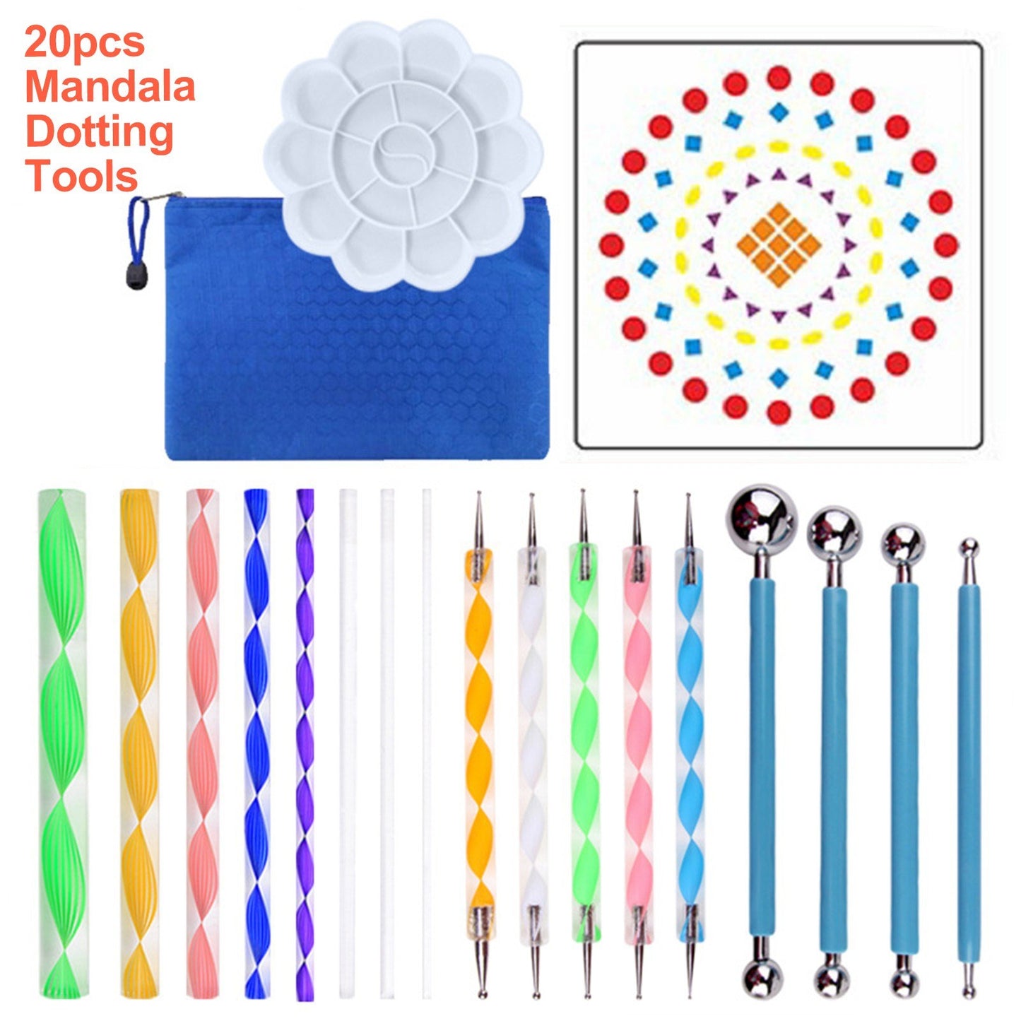 41-Piece Mandala Dotting Art Kit: DIY Stencils, Brushes & Tools for Canvas, Rocks & Crafts