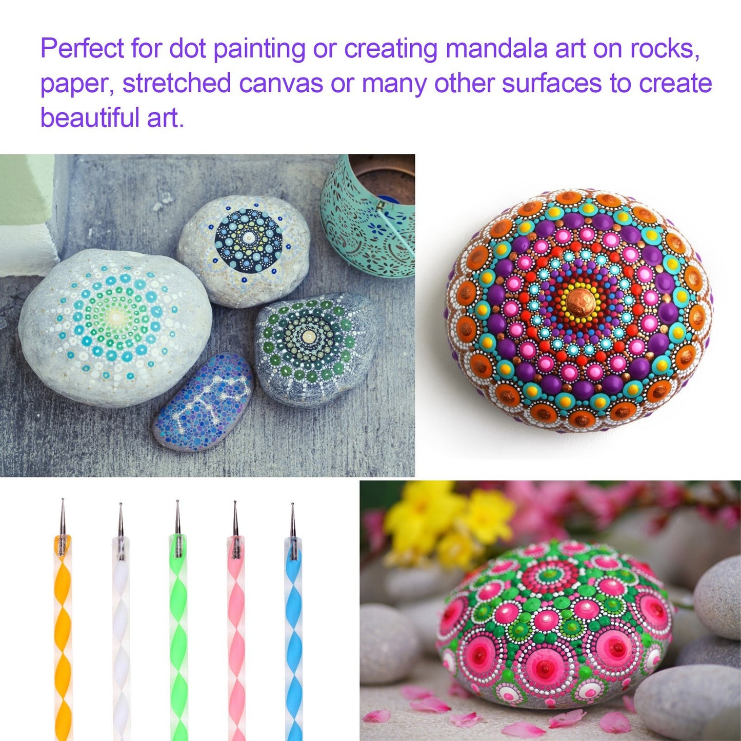 41-Piece Mandala Dotting Art Kit: DIY Stencils, Brushes & Tools for Canvas, Rocks & Crafts