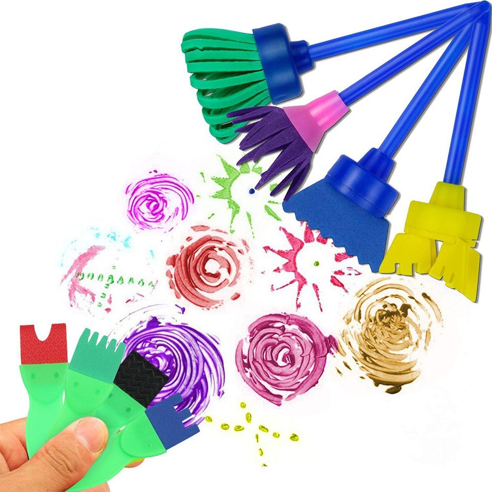 25PCS Kids Washable Paint Brushes & Sponge Set for DIY Art Toys - Perfect for Toddlers, Acrylic Crafts, Rock & Tempera Painting Gifts