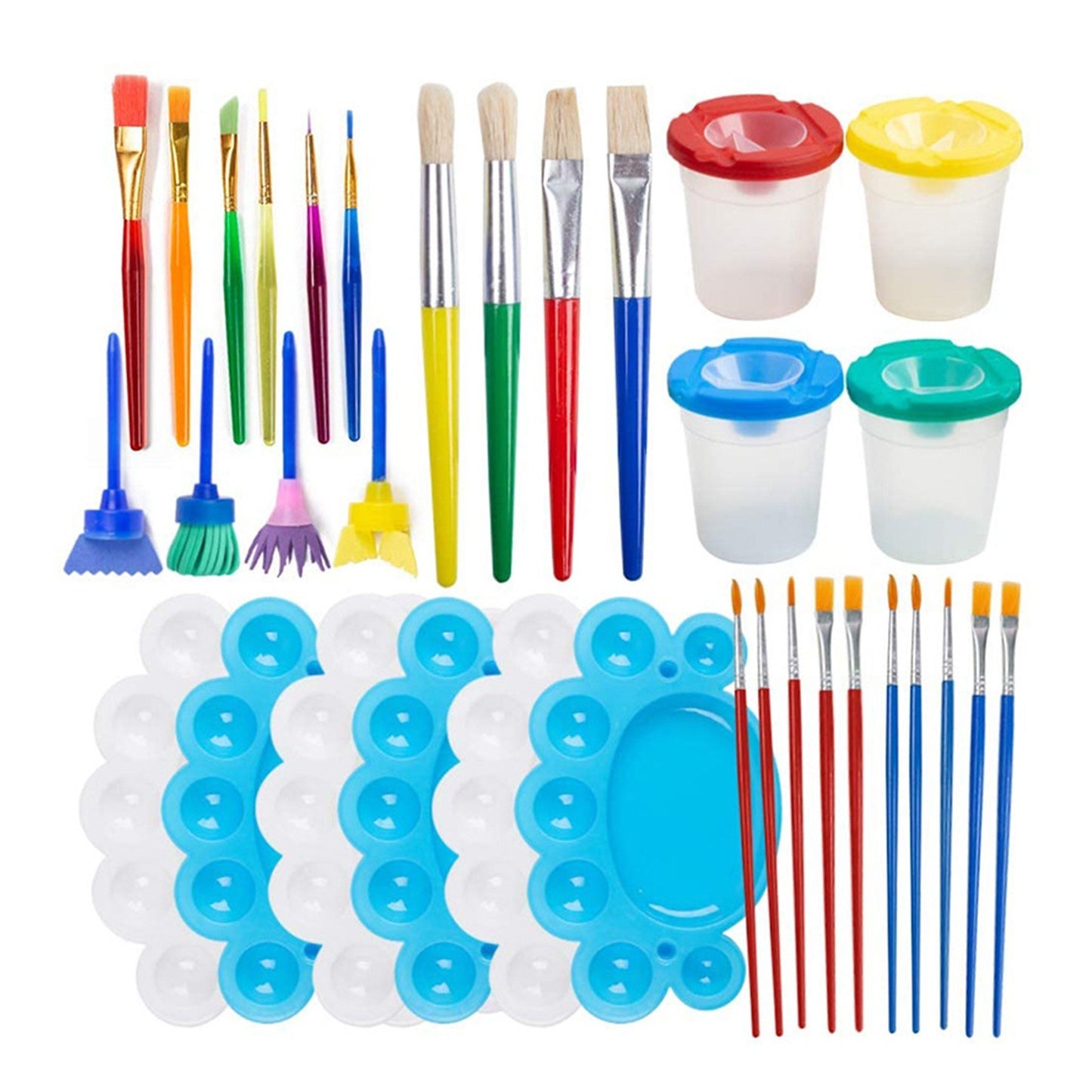 25PCS Kids Washable Paint Brushes & Sponge Set for DIY Art Toys - Perfect for Toddlers, Acrylic Crafts, Rock & Tempera Painting Gifts