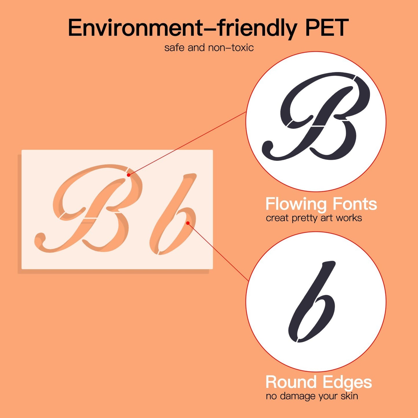 40PCS Reusable Alphabet & Number Stencils - Eco-friendly PET Templates for Wood, Fabric, Wall & More