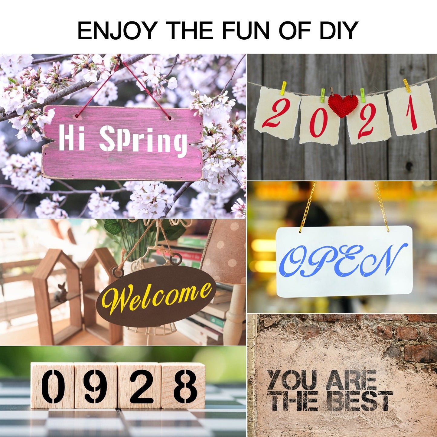 40PCS Reusable Alphabet & Number Stencils - Eco-friendly PET Templates for Wood, Fabric, Wall & More