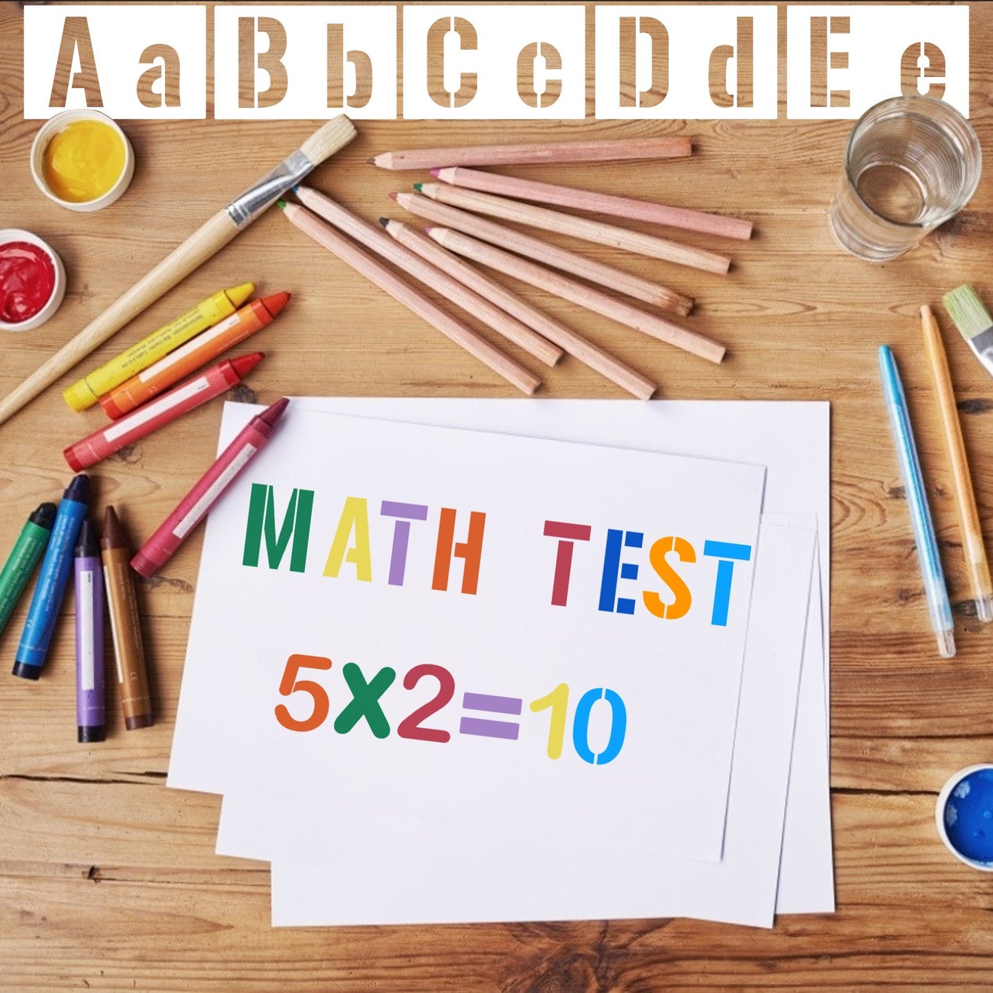 40PCS Reusable Alphabet & Number Stencils - Eco-friendly PET Templates for Wood, Fabric, Wall & More