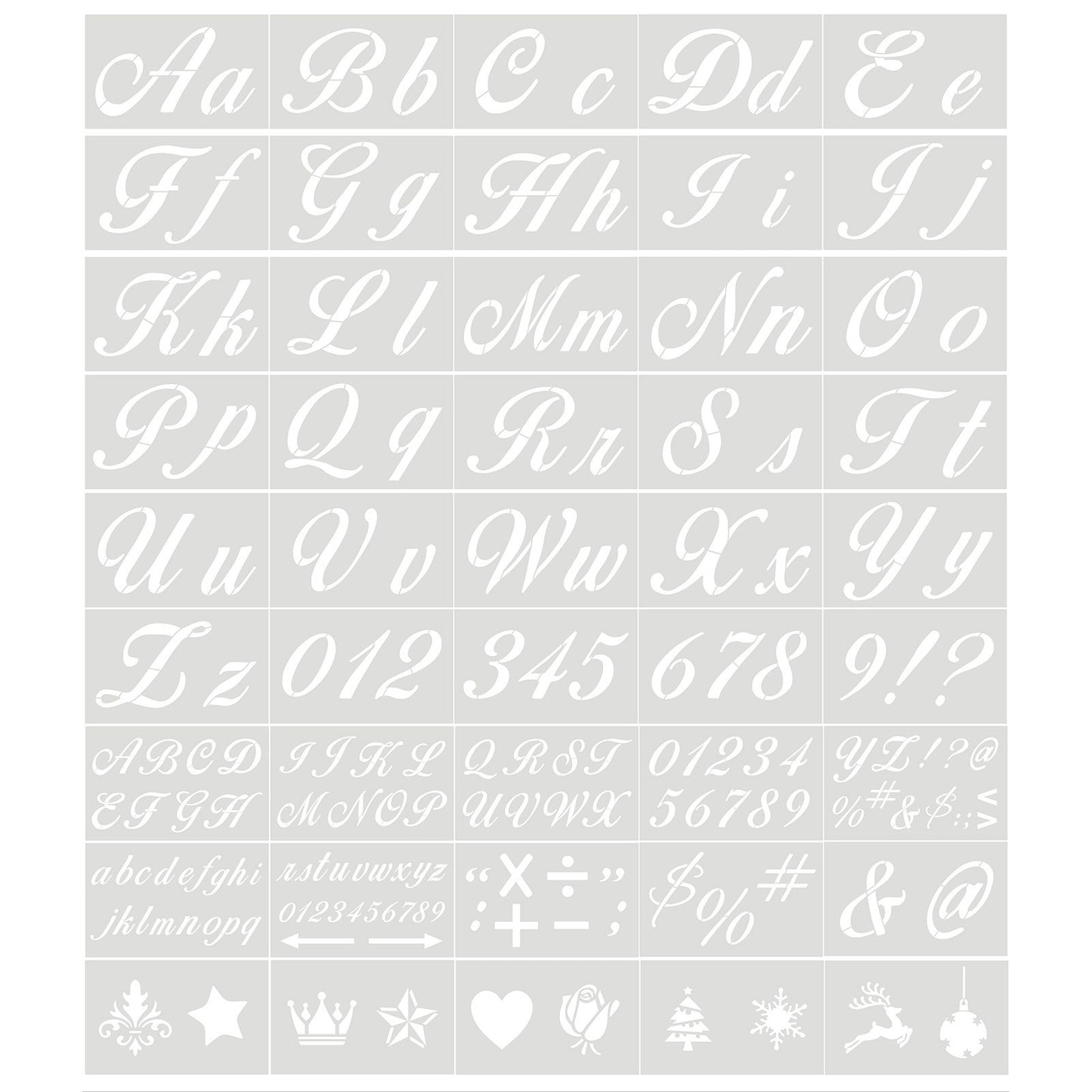 40PCS Reusable Alphabet & Number Stencils - Eco-friendly PET Templates for Wood, Fabric, Wall & More