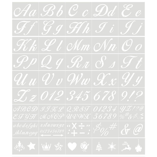 40PCS Reusable Alphabet & Number Stencils - Eco-friendly PET Templates for Wood, Fabric, Wall & More