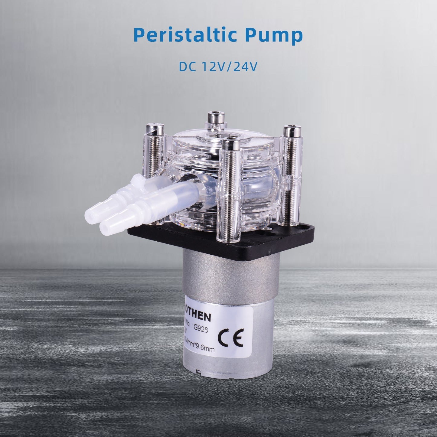 GROTHEN DC 12V High Flow Peristaltic Pump with Silicone Tubing for Aquarium, Lab, Chemical Analysis - Self-Priming, Adjustable Flow, Anti-Corrosion