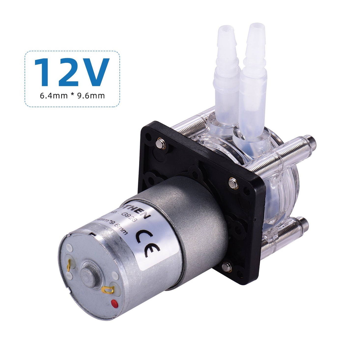 GROTHEN DC 12V High Flow Peristaltic Pump with Silicone Tubing for Aquarium, Lab, Chemical Analysis - Self-Priming, Adjustable Flow, Anti-Corrosion