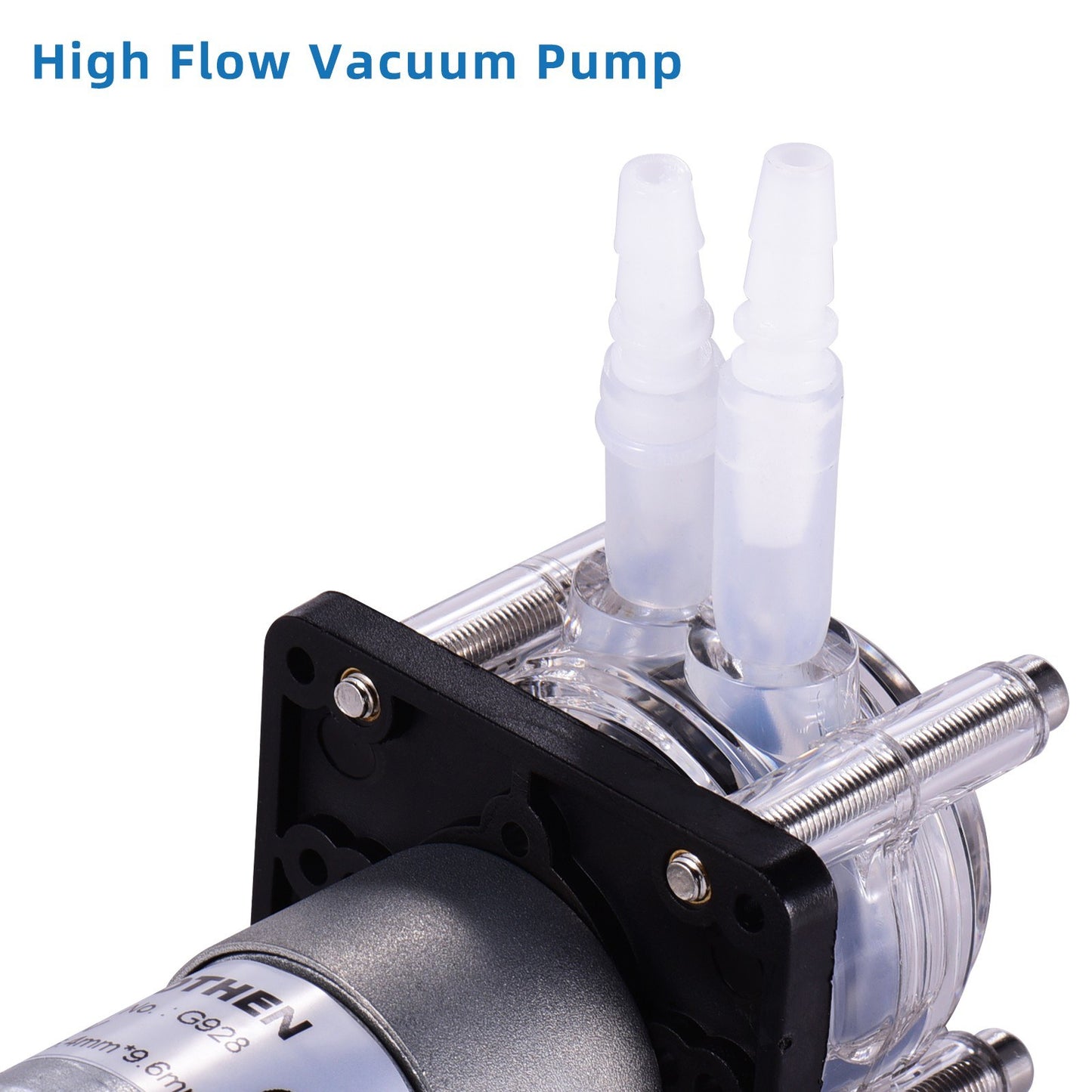 GROTHEN DC 12V High Flow Peristaltic Pump with Silicone Tubing for Aquarium, Lab, Chemical Analysis - Self-Priming, Adjustable Flow, Anti-Corrosion