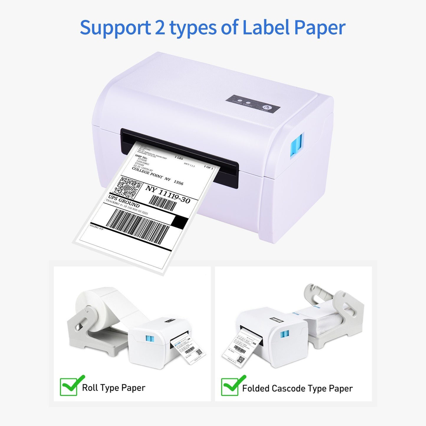 High-Speed 4x6 Shipping Label Printer, Compatible with Amazon UPS Ebay Shopify FedEx, 160mm/s USB Thermal Sticker Printer, Max. 110mm Width for Barcode & Postage