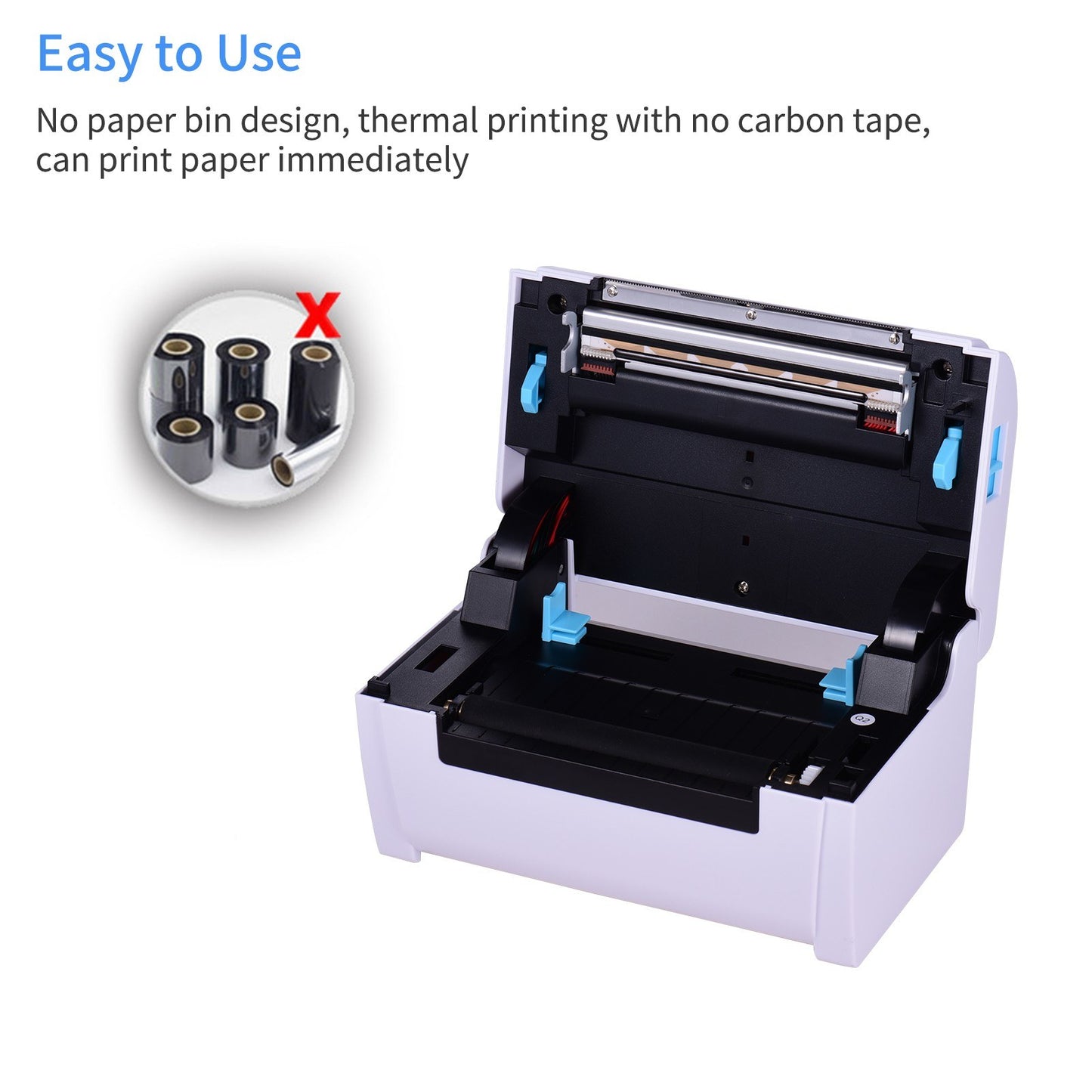 High-Speed 4x6 Shipping Label Printer, Compatible with Amazon UPS Ebay Shopify FedEx, 160mm/s USB Thermal Sticker Printer, Max. 110mm Width for Barcode & Postage