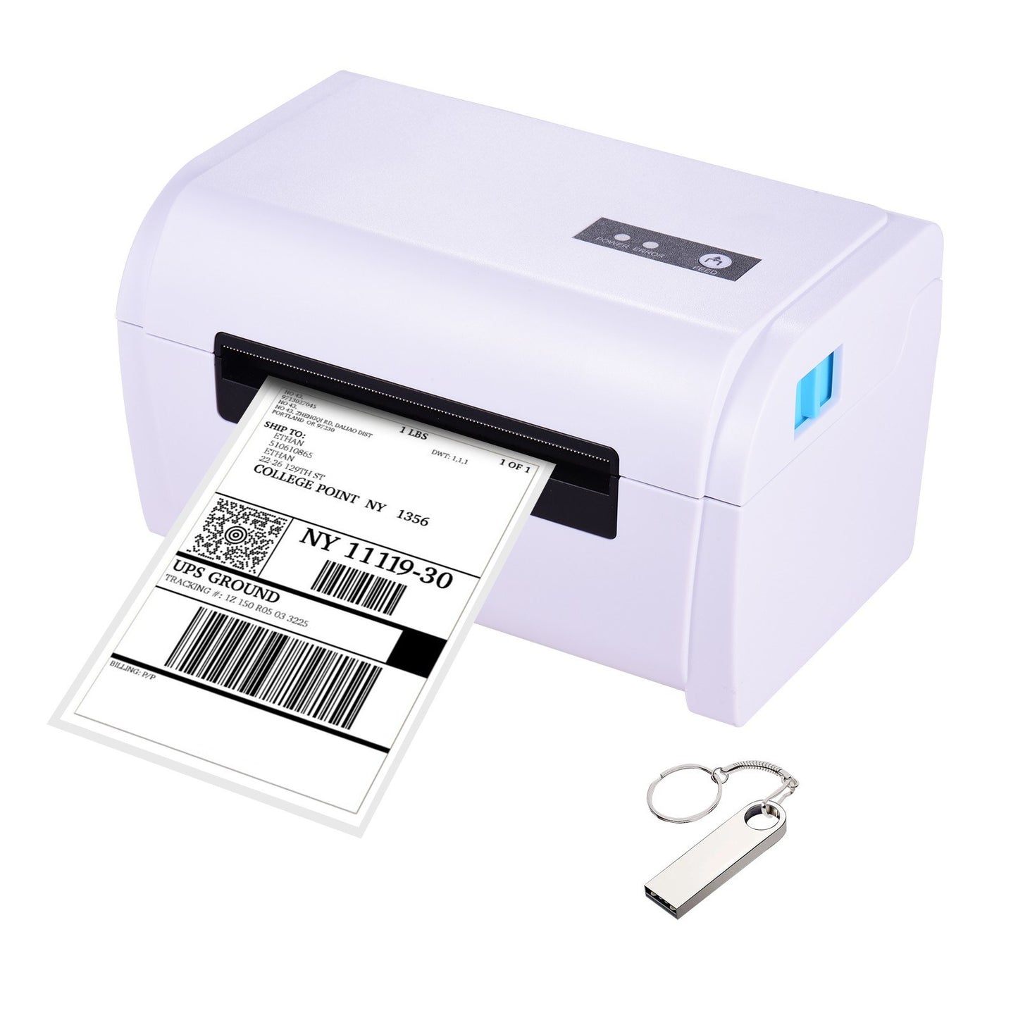 High-Speed 4x6 Shipping Label Printer, Compatible with Amazon UPS Ebay Shopify FedEx, 160mm/s USB Thermal Sticker Printer, Max. 110mm Width for Barcode & Postage