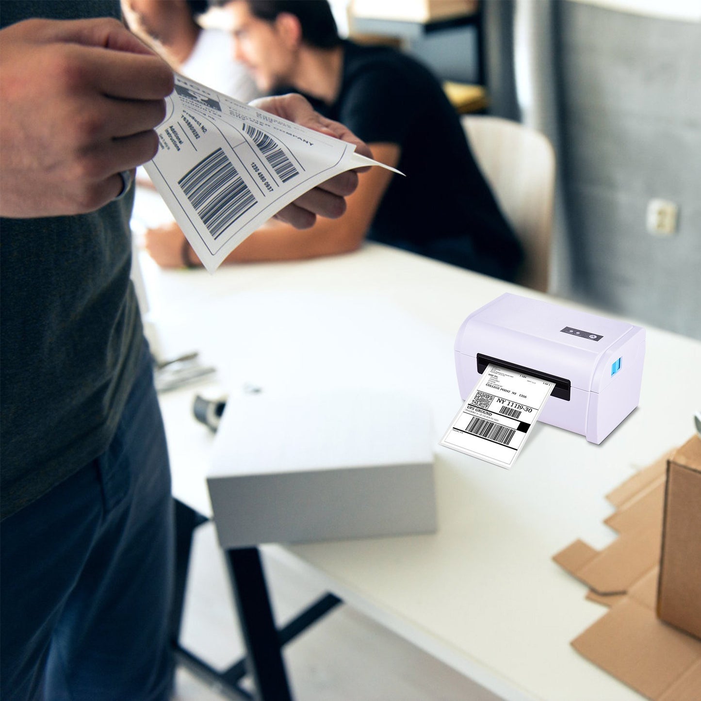 High-Speed 4x6 Shipping Label Printer, Compatible with Amazon UPS Ebay Shopify FedEx, 160mm/s USB Thermal Sticker Printer, Max. 110mm Width for Barcode & Postage